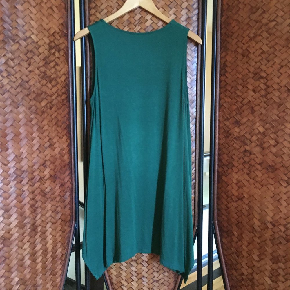 Om Grown Teal Kalamkari Bamboo Midi Dress Boho Medium - Picture 12 of 14